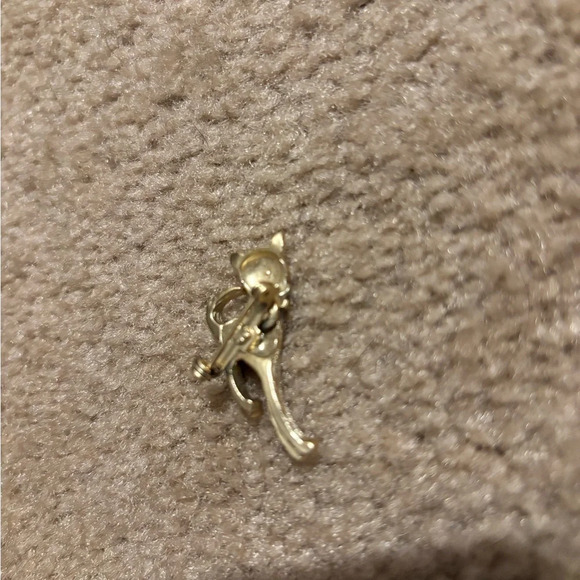 Head Moving Cat Gold Tone Brooch Pin - Picture 6 of 8